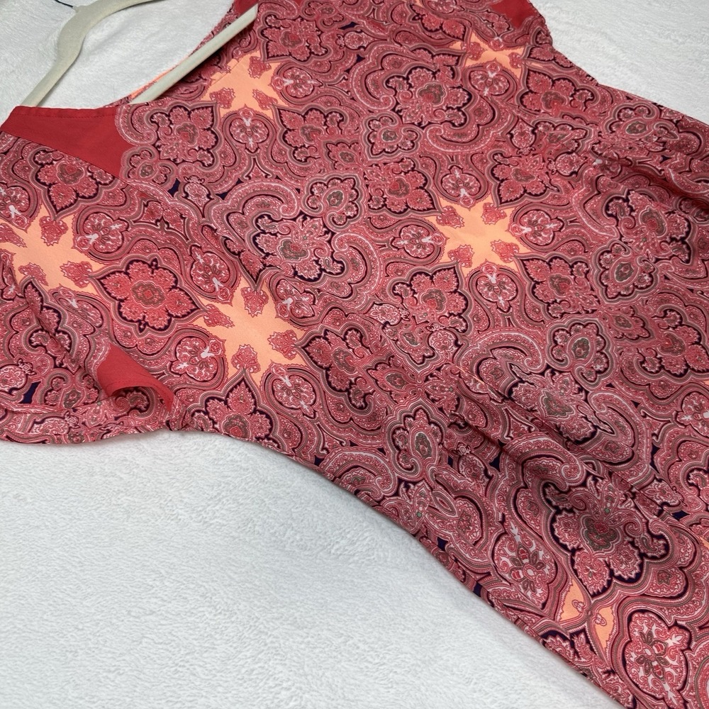 a.n.a. Paisley Peplum Blouse XL Red Boho Romantic Cottagecore Lightweight Top - Picture 3 of 10